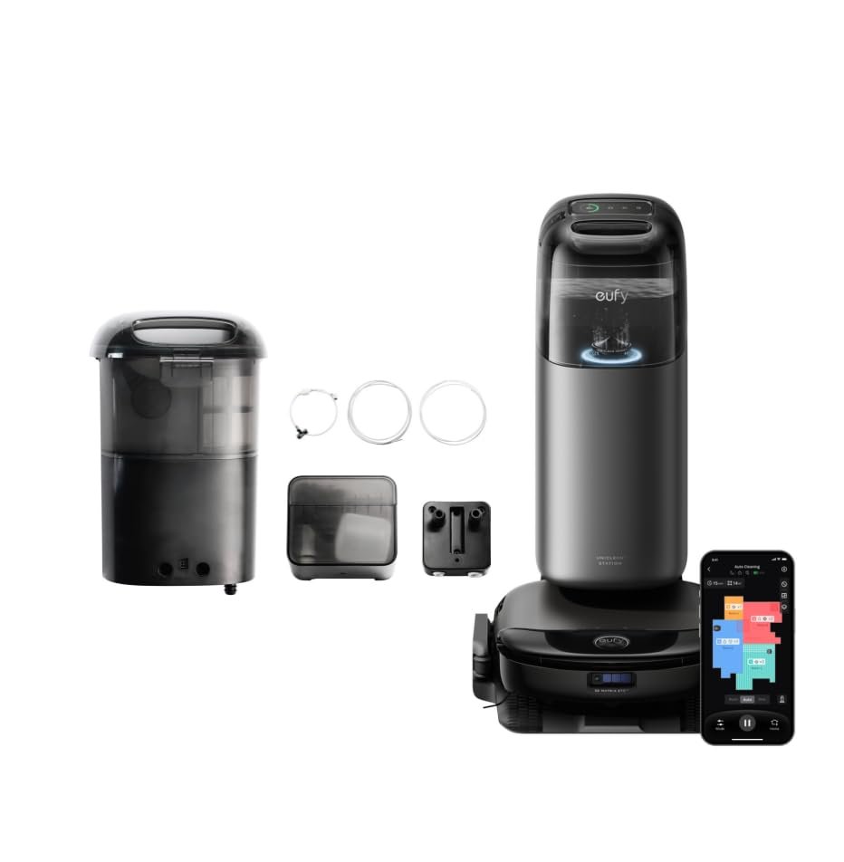 eufy Omni S1 Pro Robot Vacuum and Mop, 8000Pa Suction, Self-Emptying & Mop Washing, HydroJet Ozone Cleaning, Smart Obstacle Avoidance, All-in-One Station - Image 2