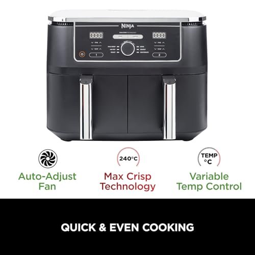 Ninja AF300UK Dual Zone Air Fryer - 7.6L, 2 Drawers, 6-in-1 Cooking, Energy Efficient, Oil-Free, Non-Stick, Dishwasher Safe, Black/Silver - Image 32