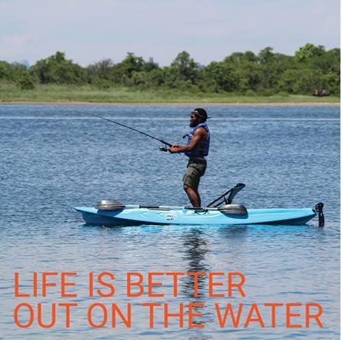 BKC RA220 11.5′ Sit-On-Top Angler Fishing Kayak – Green Camo with Paddles, Upright Chair & Rudder System - Image 5