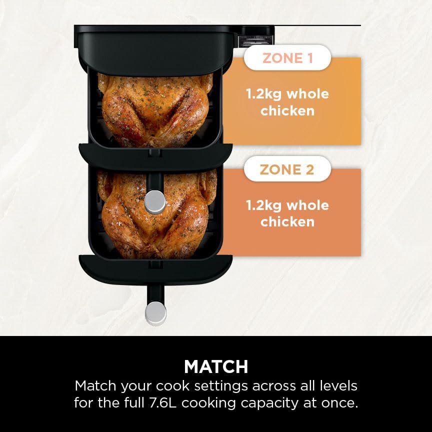 Ninja SL300UK Double Stack Air Fryer - Vertical Dual Zone, 7.6L, 2 Drawers & Racks, 6 Cooking Functions, Space Saving Design, Black - Image 19