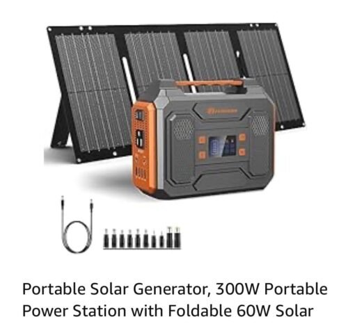 ZeroKor 300W Portable Solar Generator with 60W Foldable Panel – 280Wh Lithium Battery Power Station – Pure Sine Wave 110V AC/DC/USB Outlets – 5.1 lbs (2.3 kg) Lightweight – for RV, Home Backup, Camping photo review