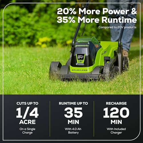 Greenworks 24V Brushless Cordless Push Lawn Mower – 13″ (33 cm) Deck, 4.0 Ah Battery & Charger Included - Image 31