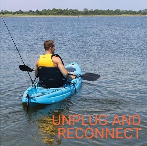 BKC RA220 11.5′ Sit-On-Top Angler Fishing Kayak – Green Camo with Paddles, Upright Chair & Rudder System - Image 6