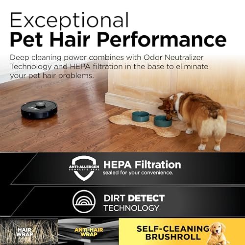 Shark AV2501AE AI Ultra Robot Vacuum with XL HEPA Self-Empty Base – 60-Day Capacity, Smart Mapping, LIDAR Navigation, Alexa Control, Perfect for Pet Hair, Carpet & Hard Floor, Bagless, Black - Image 22