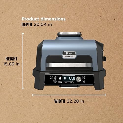 Ninja Woodfire Pro XL OG850 Electric Outdoor Grill and Smoker – 4-in-1 Portable BBQ with Built-In Thermometer, Air Fry, Bake, and Real Woodfire Flavor – Stainless Steel, 22-Inch, Dark Grey - Image 26