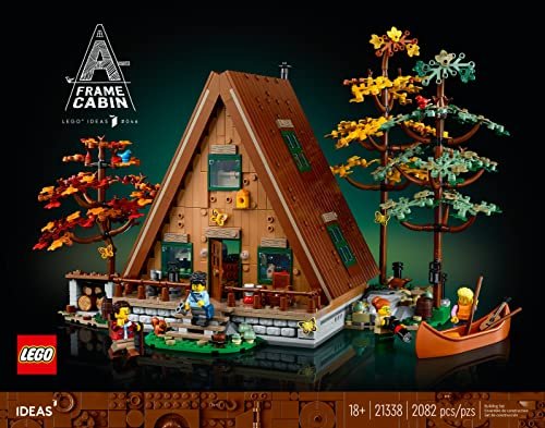 LEGO Ideas A-Frame Cabin 21338 – Collectible Display Set for Adults, Nature-Inspired Model with Minifigures and Animal Figures, Architecture Gift Idea - Image 2