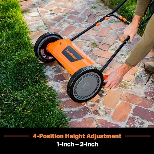 LawnMaster 16″ (40.6 cm) 5-Blade Manual Reel Lawn Mower – 4-Position Height, 22 lb (10 kg) - Image 17