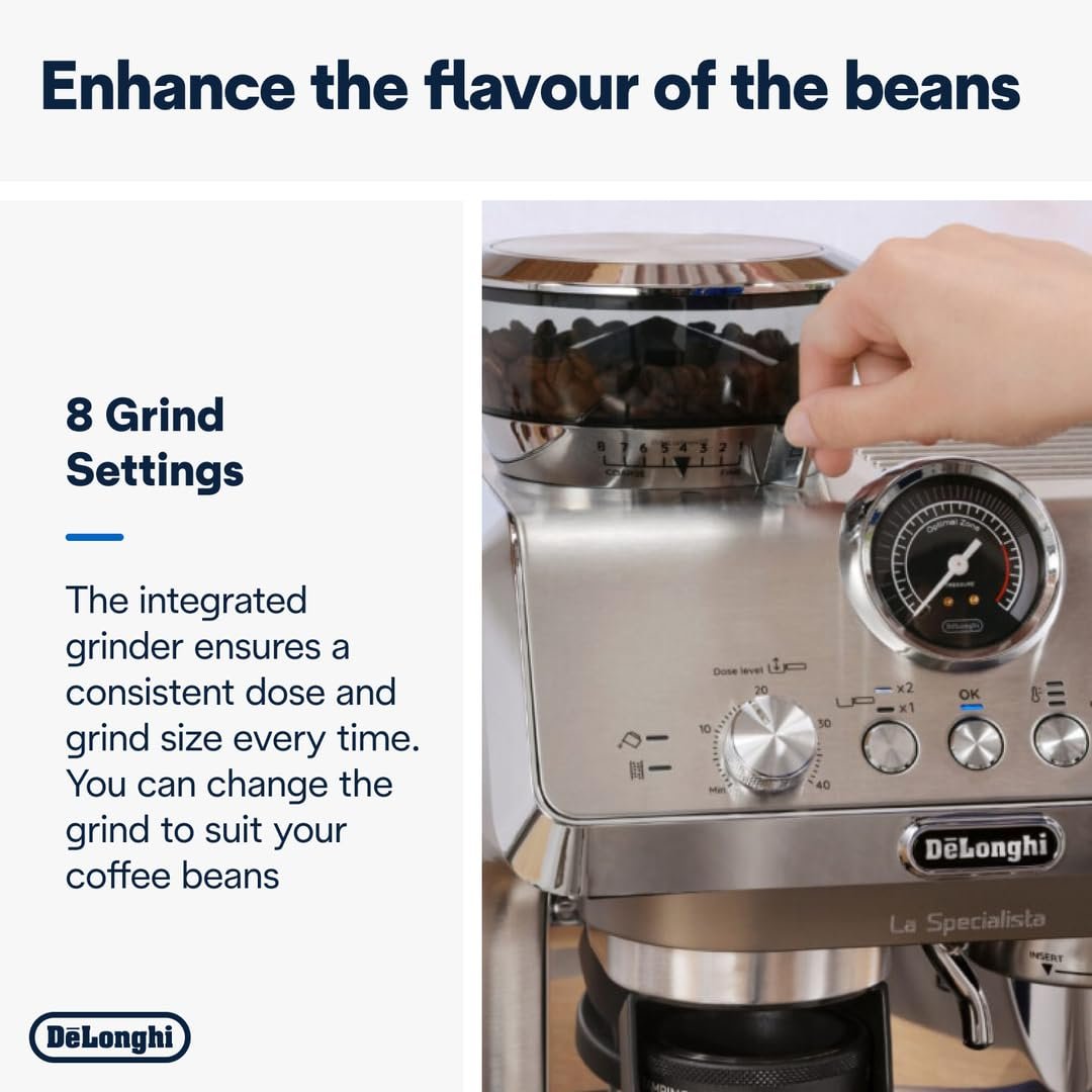 De’Longhi La Specialista Metal EC9155.MB – Barista-Style Pump Espresso & Cappuccino Machine with Sensor Grinder, 1450 W, Metal Black - Image 34
