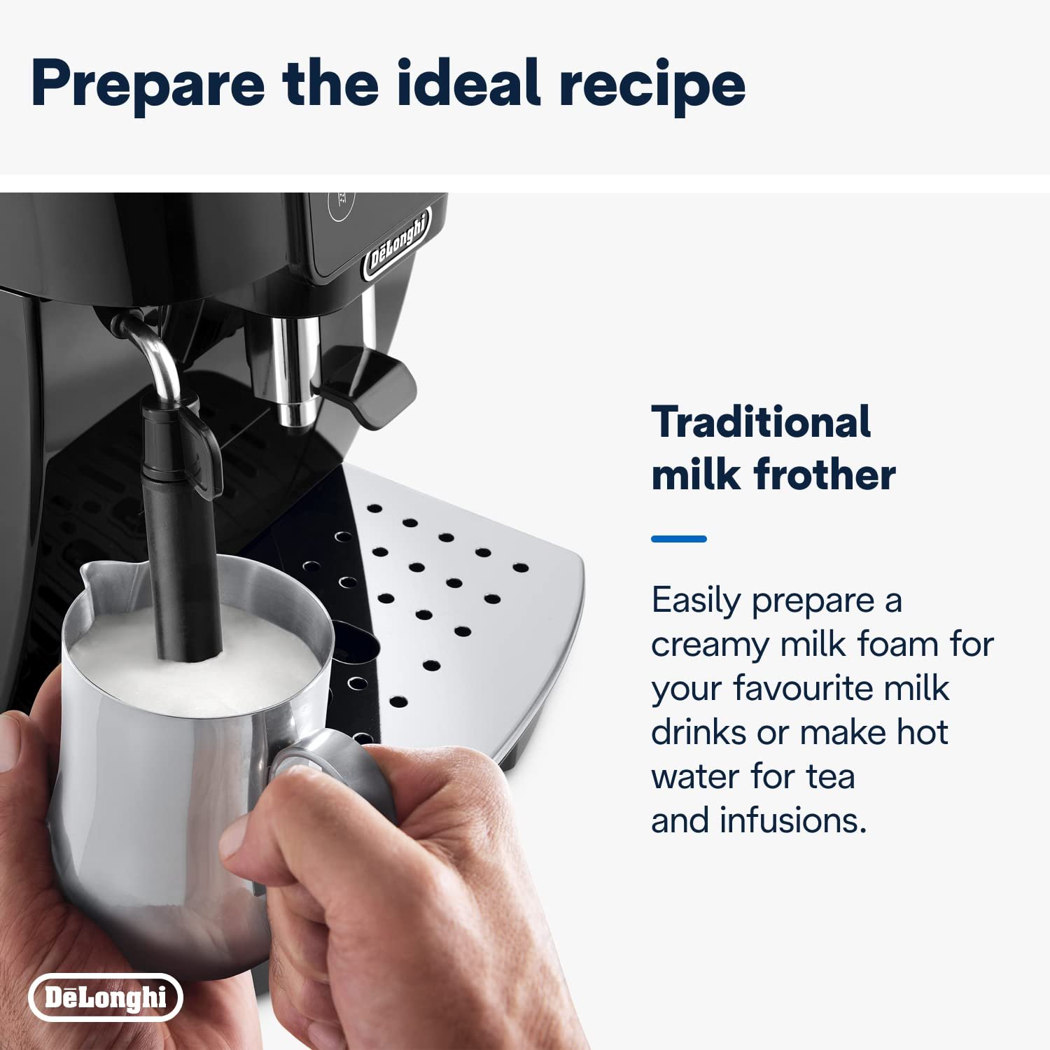 De’Longhi Magnifica ECAM222.20.B – Automatic Bean-to-Cup Espresso Machine with 4 One-Touch Recipes & Milk Nozzle, 1450 W (Black) - Image 12