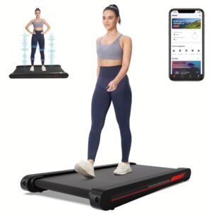Sperax 3-in-1 Under-Desk Walking Pad – App & Remote-Controlled Vibration Treadmill, 2.5 HP Quiet Motor, 9% Auto-Incline (Red)