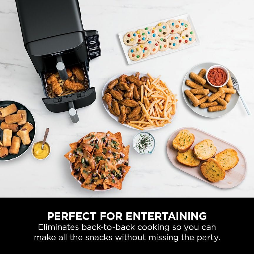 Ninja SL300UK Double Stack Air Fryer - Vertical Dual Zone, 7.6L, 2 Drawers & Racks, 6 Cooking Functions, Space Saving Design, Black - Image 23