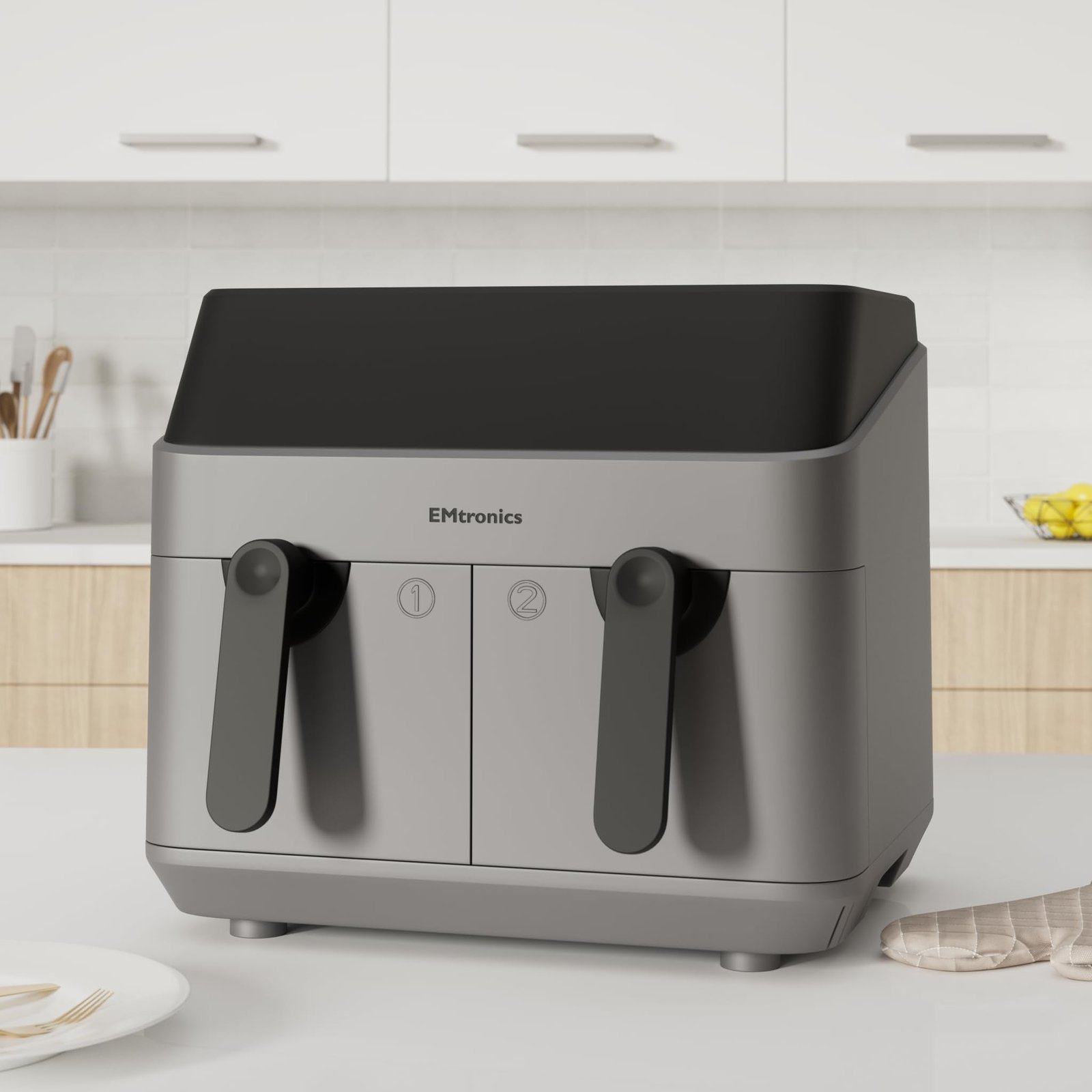 EMtronics EMAFDD9LSL Dual Air Fryer 9L - Double XL Basket, 8 Cooking Presets, 99-Min Timer, Stainless Steel, Oil-Free Healthy Cooking - Image 28