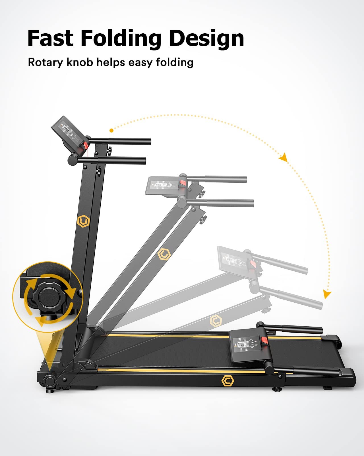 UREVO Under-Desk Walking Pad Treadmill – 0.6–6.2 MPH (1–10 km/h), 100 kg Capacity, Remote Control & LED Display, Foldable Compact Design - Image 6