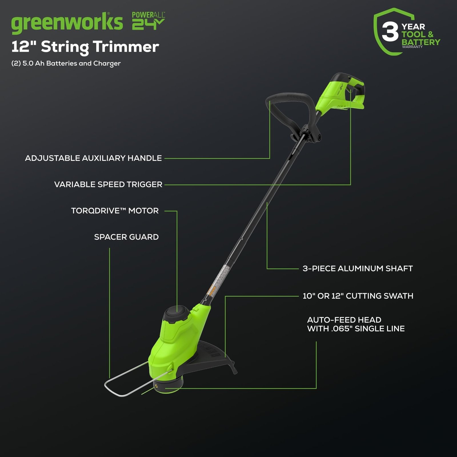 Greenworks 24V Brushless Cordless Push Lawn Mower – 13″ (33 cm) Deck, 4.0 Ah Battery & Charger Included - Image 17