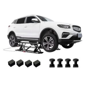 Albott 7000 lb (3200 kg) Portable Car Lift – Heavy-Duty Scissor Jack for Home Garage & Shop, 28″ / 71 cm Max Lift Height – Universal Fit, Steel Frame, Wheeled, Foldable