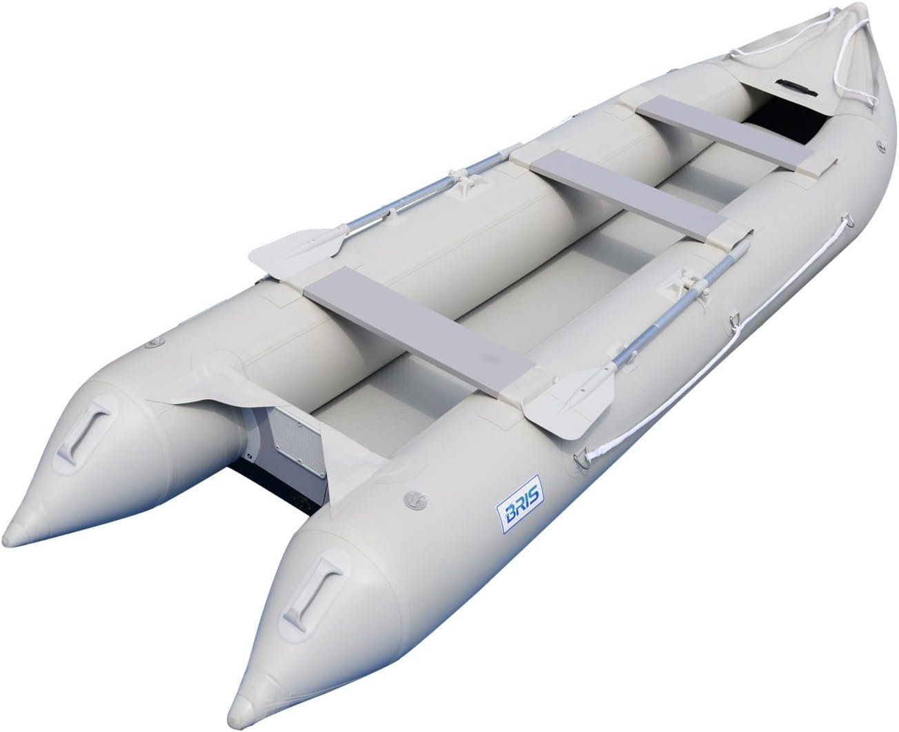 BRIS 15.4 ft Inflatable Fishing Kayak – 3-Person Drop-Stitch Canoe with 10 HP Motor Mount