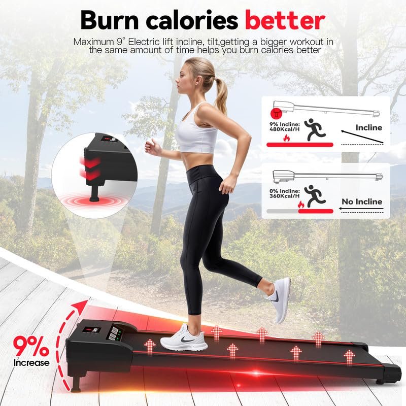 Sperax 3-in-1 Under-Desk Walking Pad – App & Remote-Controlled Vibration Treadmill, 2.5 HP Quiet Motor, 9% Auto-Incline (Red) - Image 20