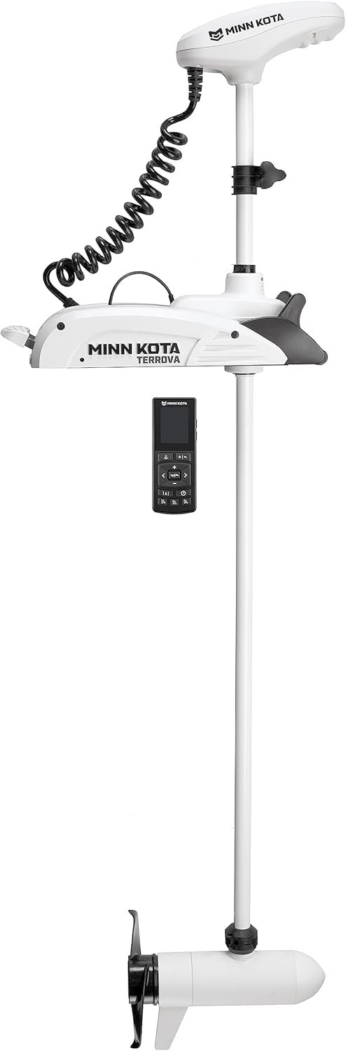 Minn Kota 1363786 Riptide Terrova 80 lb Thrust Bow-Mount Trolling Motor with Spot-Lock®, Wireless Remote, 60″ Shaft, Saltwater