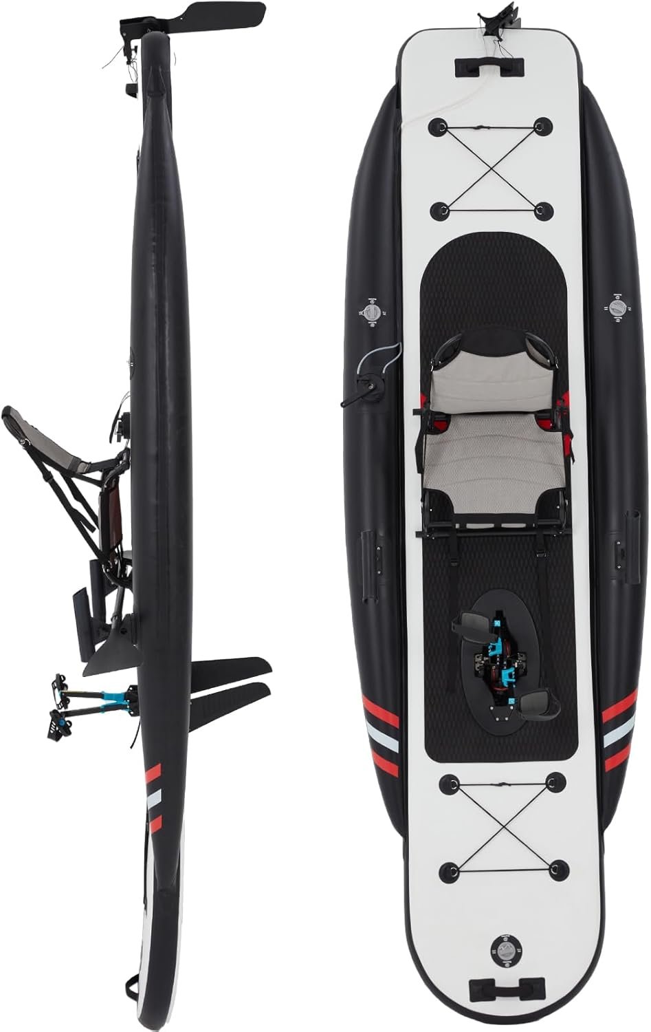 12ft Inflatable Fishing Kayak with Pedal System – PVC Premium, Aluminum Seat, Rudder & Accessories - Image 9