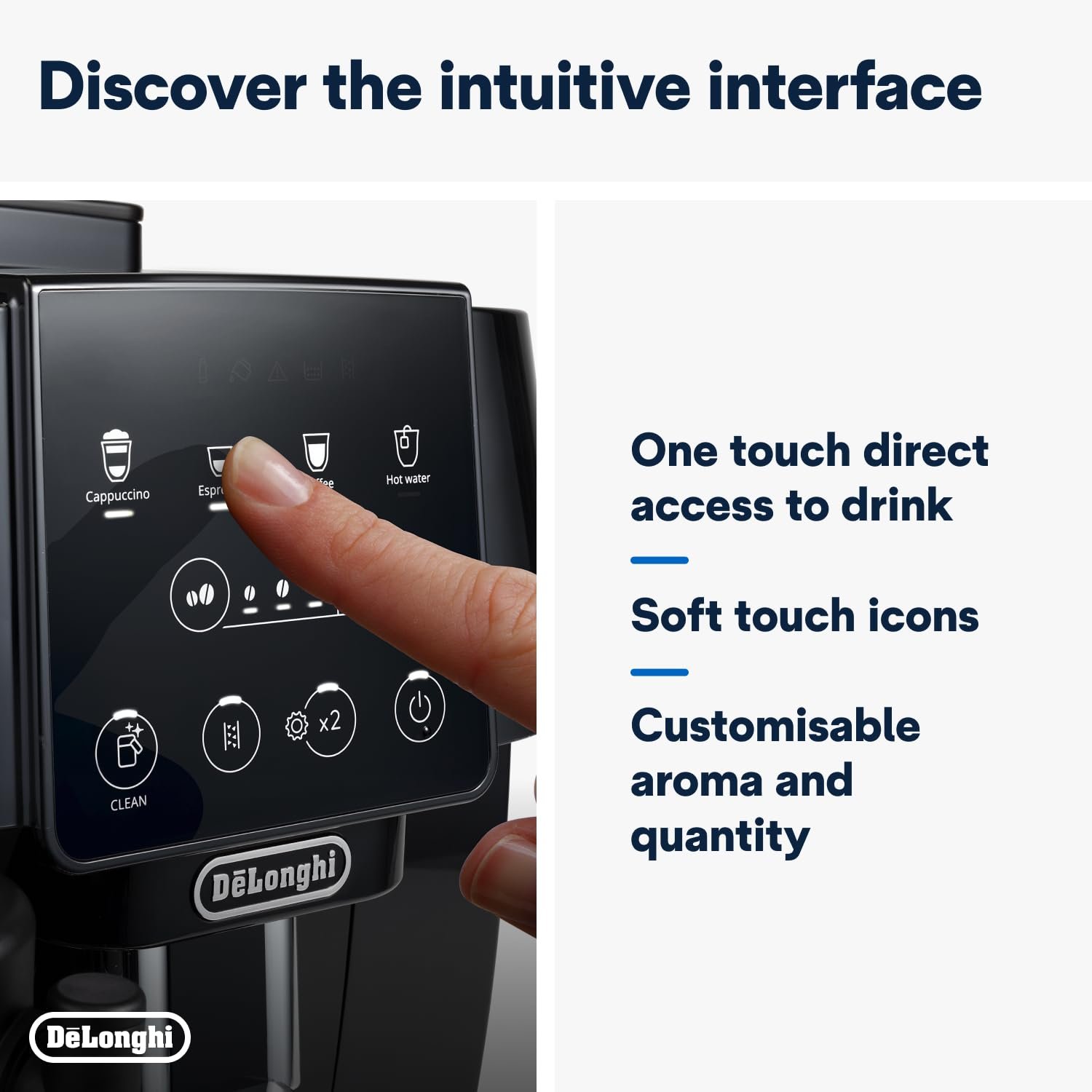 De’Longhi Magnifica ECAM222.20.B – Automatic Bean-to-Cup Espresso Machine with 4 One-Touch Recipes & Milk Nozzle, 1450 W (Black) - Image 6