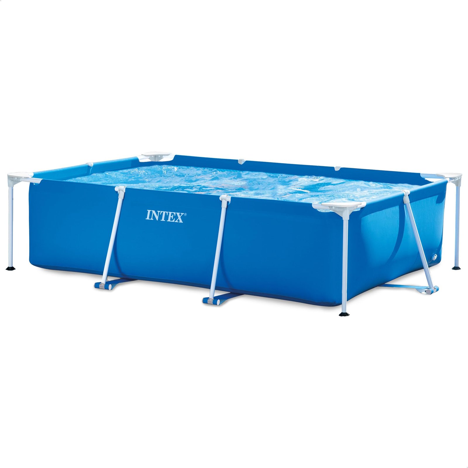 Intex 9.8ft x 6.6ft x 29.5in (300cm x 201cm x 75cm) Rectangular Above Ground Pool with Metal Frame & Flow Control Valve – Easy Setup Family Backyard Pool – 4,500L Capacity – Blue - Image 2