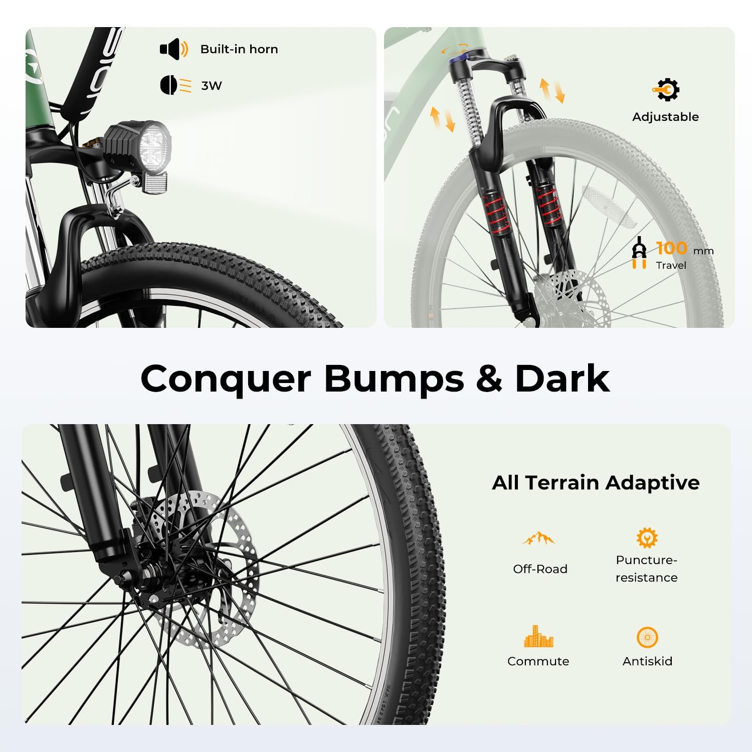 Jasion EB5 26″ / 66 cm Electric Bike – 350 W Motor, Removable 36 V Battery, 40 mi / 64 km Range - Image 18