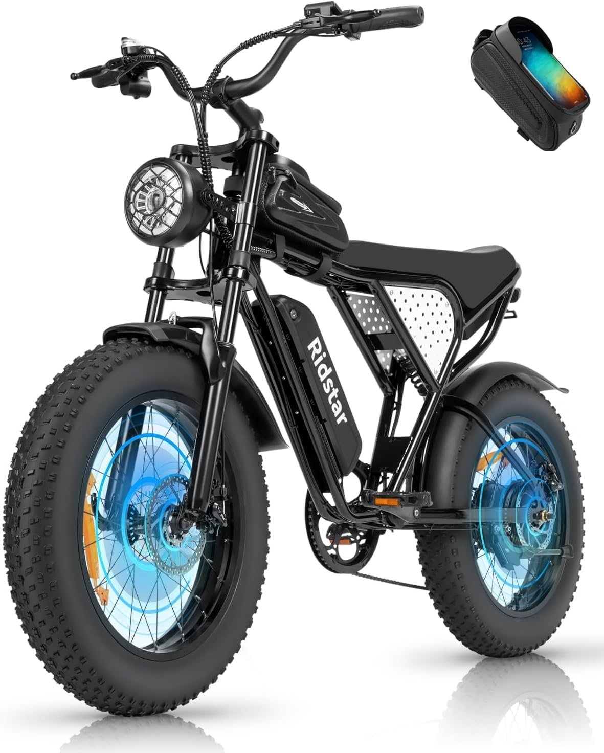 Ridstar Q20 20″ Fat-Tyre Electric Dirt Bike – Peak 1500 W motor, 48 V 15.6 Ah battery (30-75 mi range), 30 mph top-speed - Image 2