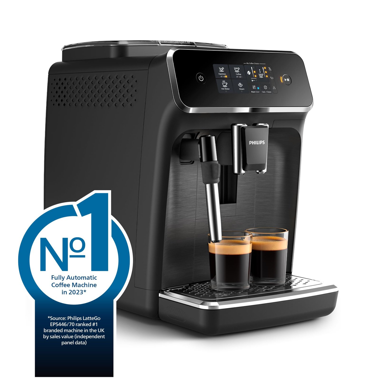 Philips 2200 Series EP2220/10 – Fully Automatic Espresso Machine with Pannarello Frother, Ceramic Grinder & AquaClean Filter (Matte Black) - Image 7