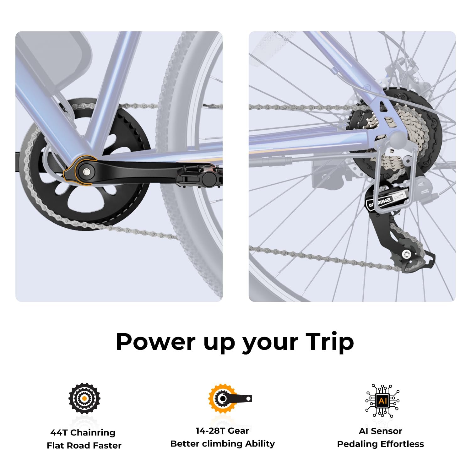 Jasion EB5 26″ / 66 cm Electric Bike – 350 W Motor, Removable 36 V Battery, 40 mi / 64 km Range - Image 9