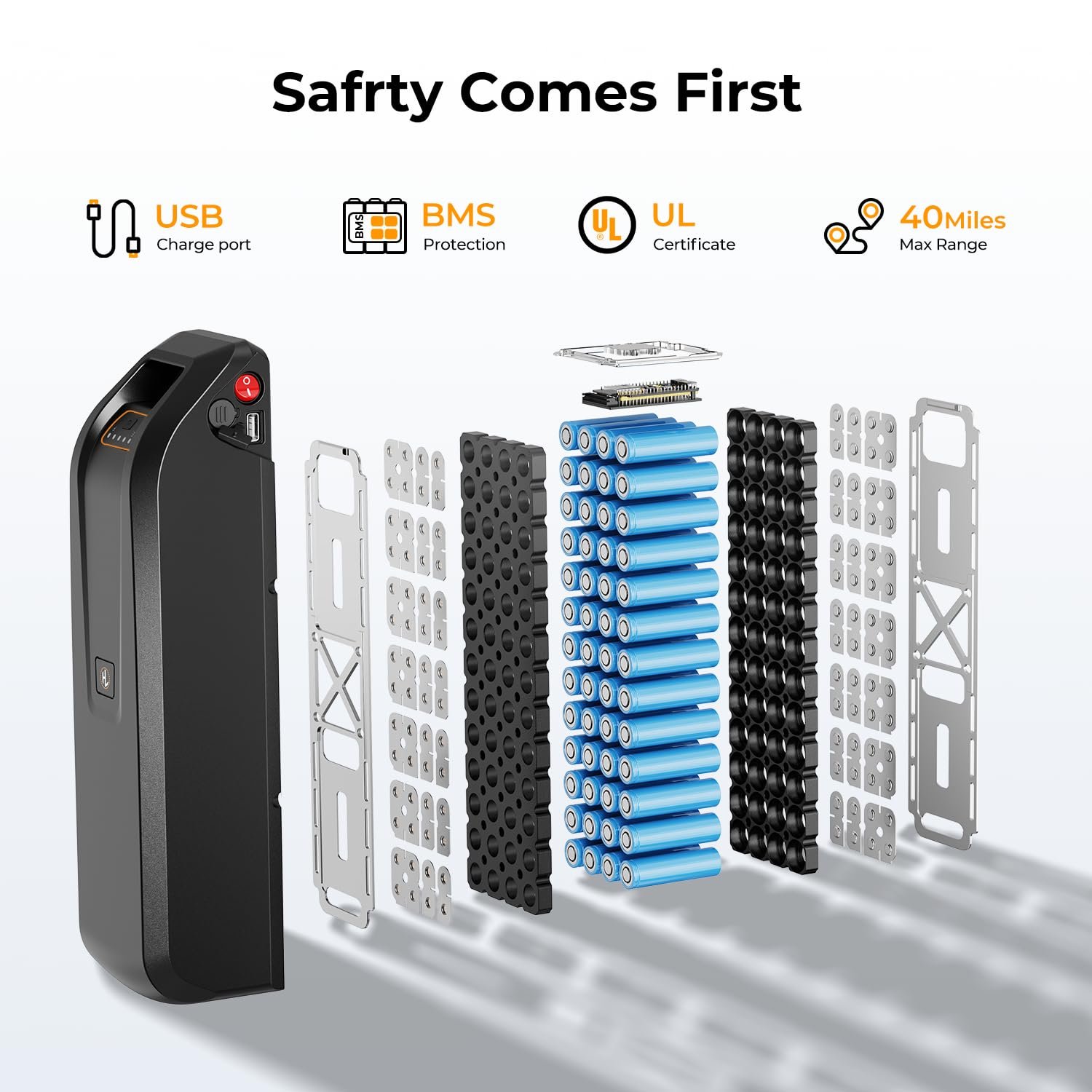 Jasion EB5 26″ / 66 cm Electric Bike – 350 W Motor, Removable 36 V Battery, 40 mi / 64 km Range - Image 14