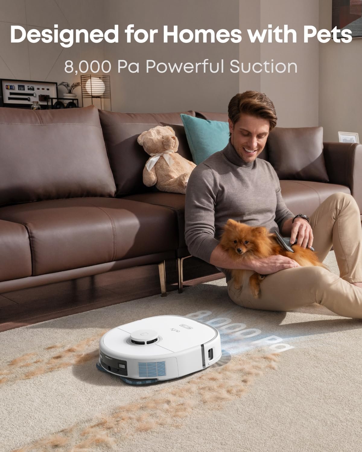 eufy X10 Pro Omni Robot Vacuum and Mop Combo, 8,000Pa Suction, Self-Emptying, Auto Mop Washing & Drying, Dual Auto-Lift Mops, AI Obstacle Avoidance, Black - Image 8