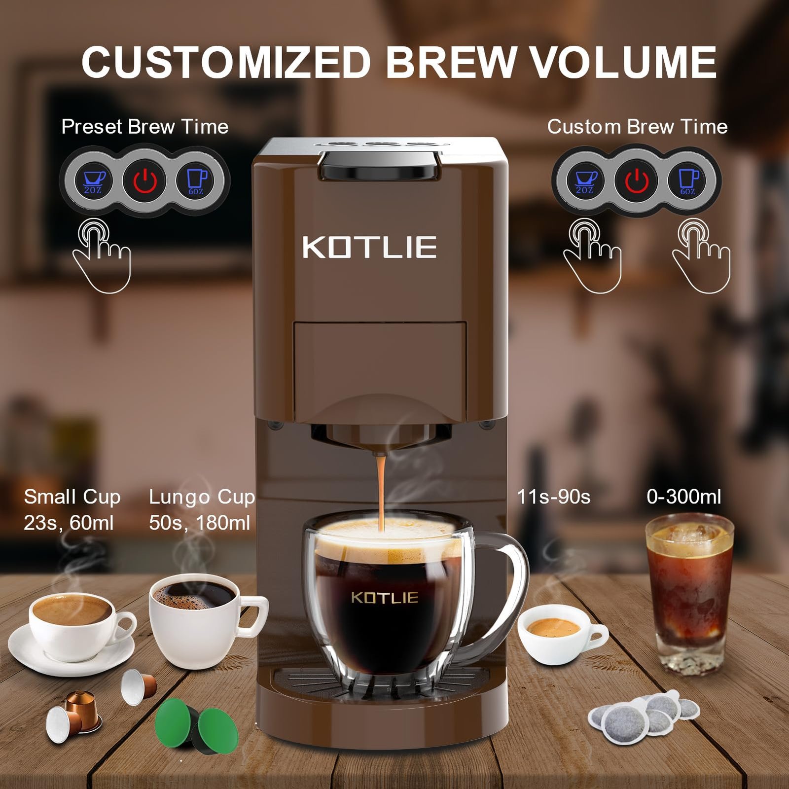 KOTLIE AC-513HF 5-in-1 19-Bar Multi-Capsule Espresso Machine – Compatible with Nespresso Original, Dolce Gusto, Lavazza Mio, L’OR, Ground & ESE Pods - Image 47