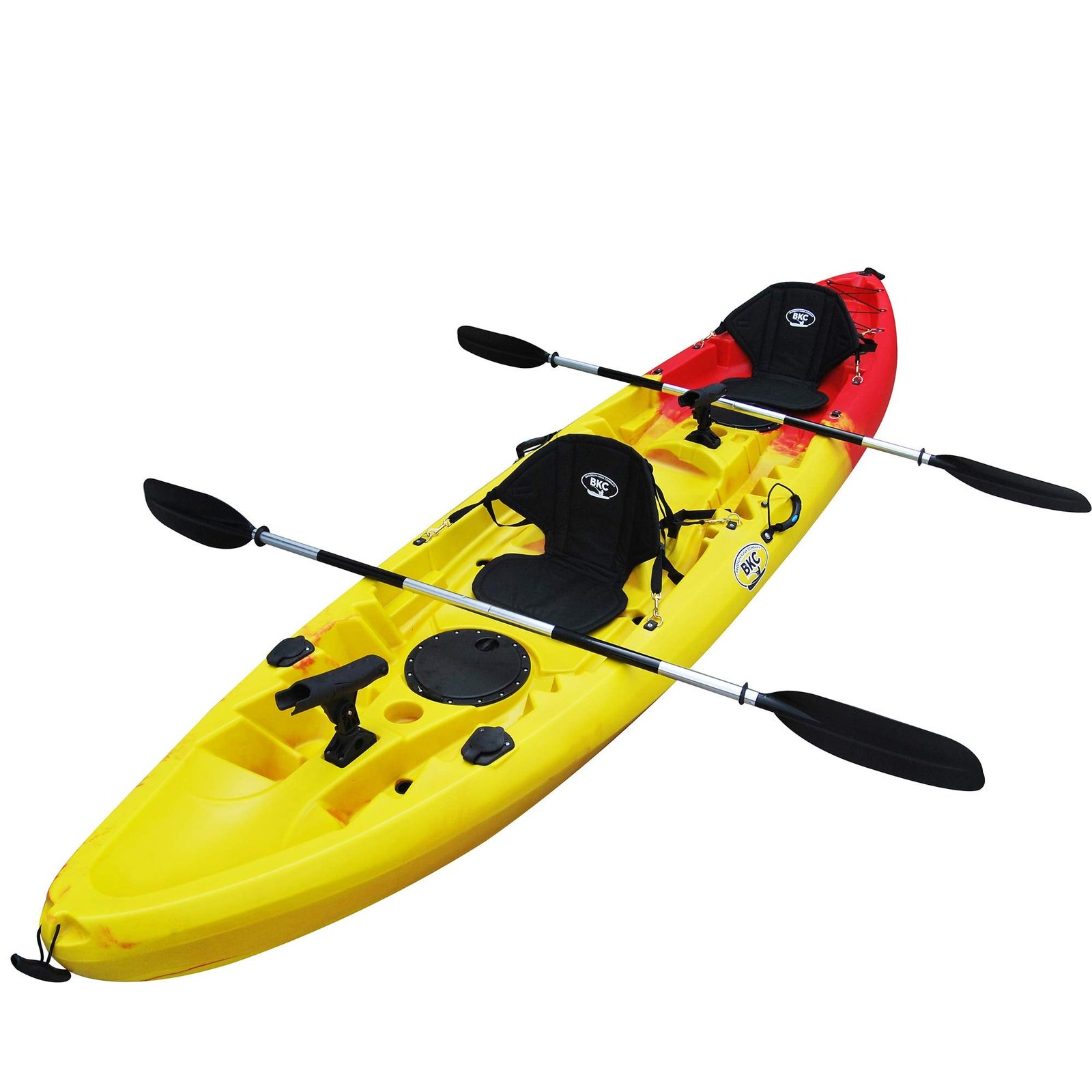 BKC Brooklyn 12.5 Tandem 12′ 8″ Sit-On-Top Fishing Kayak – 2-3 Person with Padded Seats & Paddles Included - Image 3