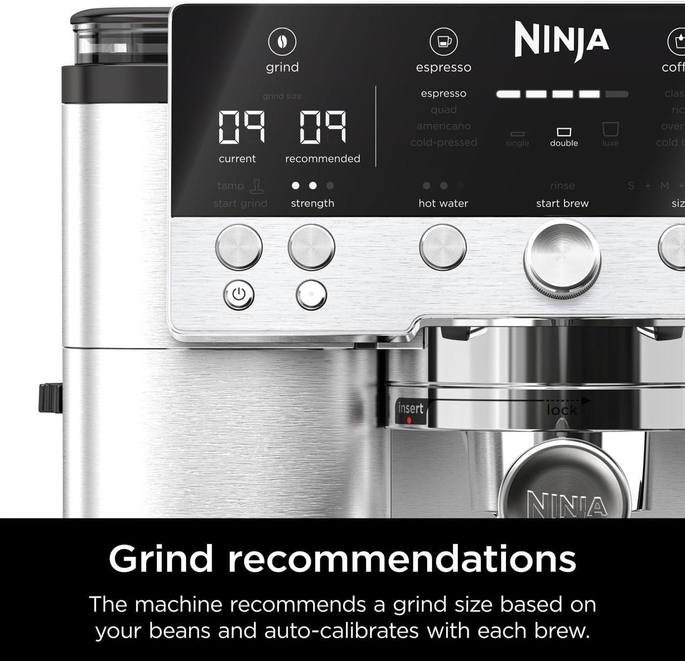 Ninja Luxe Premier 3-in-1 Coffee Machine – Espresso, Cold Brew & Latte Maker with Grinder, Milk Frother & Auto Presets | Silver | ES601UK - Image 4