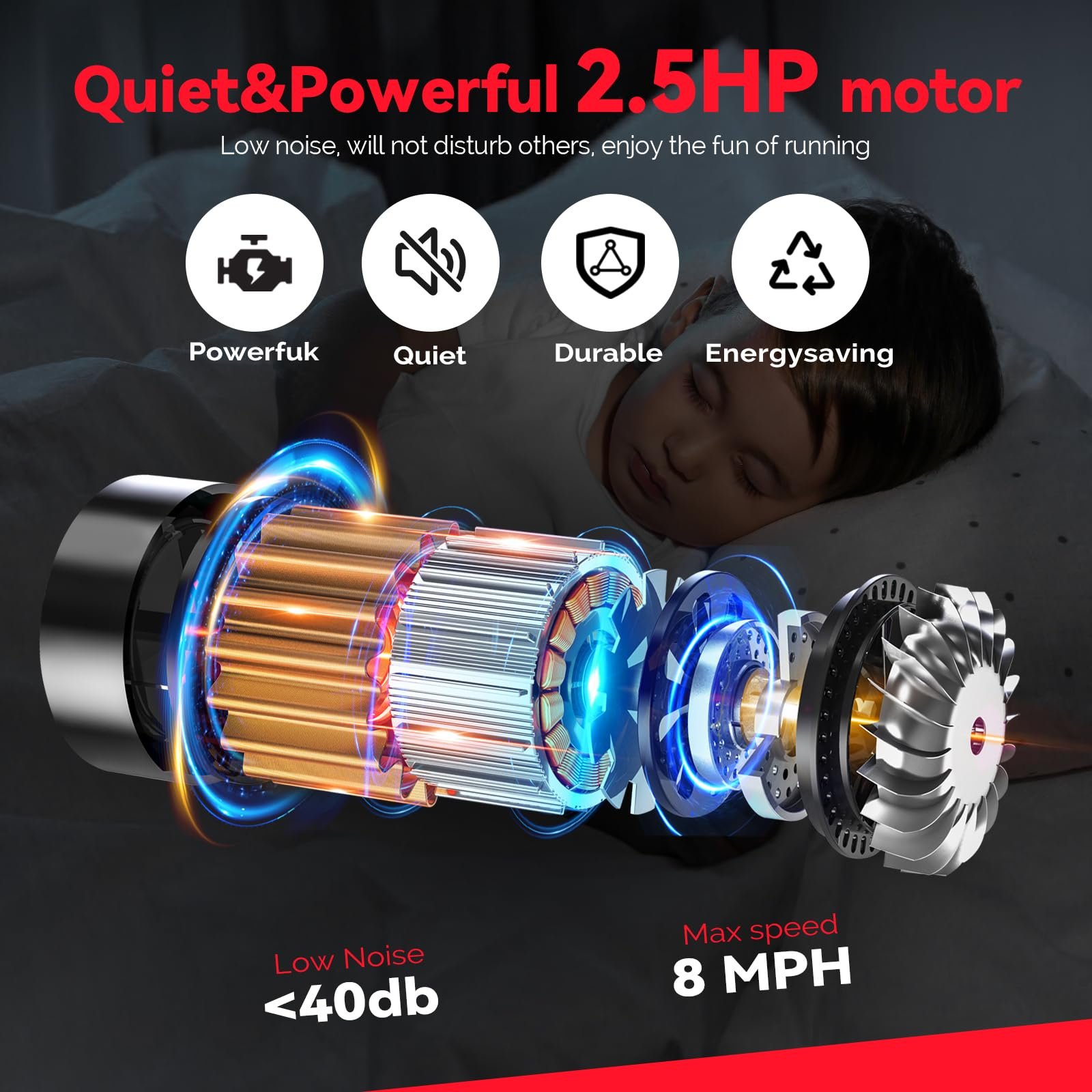 Sperax 3-in-1 Under-Desk Walking Pad – App & Remote-Controlled Vibration Treadmill, 2.5 HP Quiet Motor, 9% Auto-Incline (Red) - Image 25