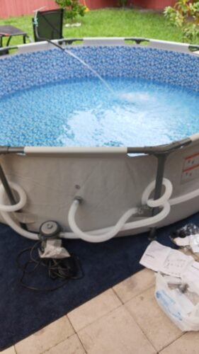 Bestway Steel Pro MAX 12ft (3.66m) x 30in (76cm) Round Above Ground Swimming Pool Set with Filter Pump – 6,473L Capacity – Durable Metal Frame Family Outdoor Pool – Gray photo review