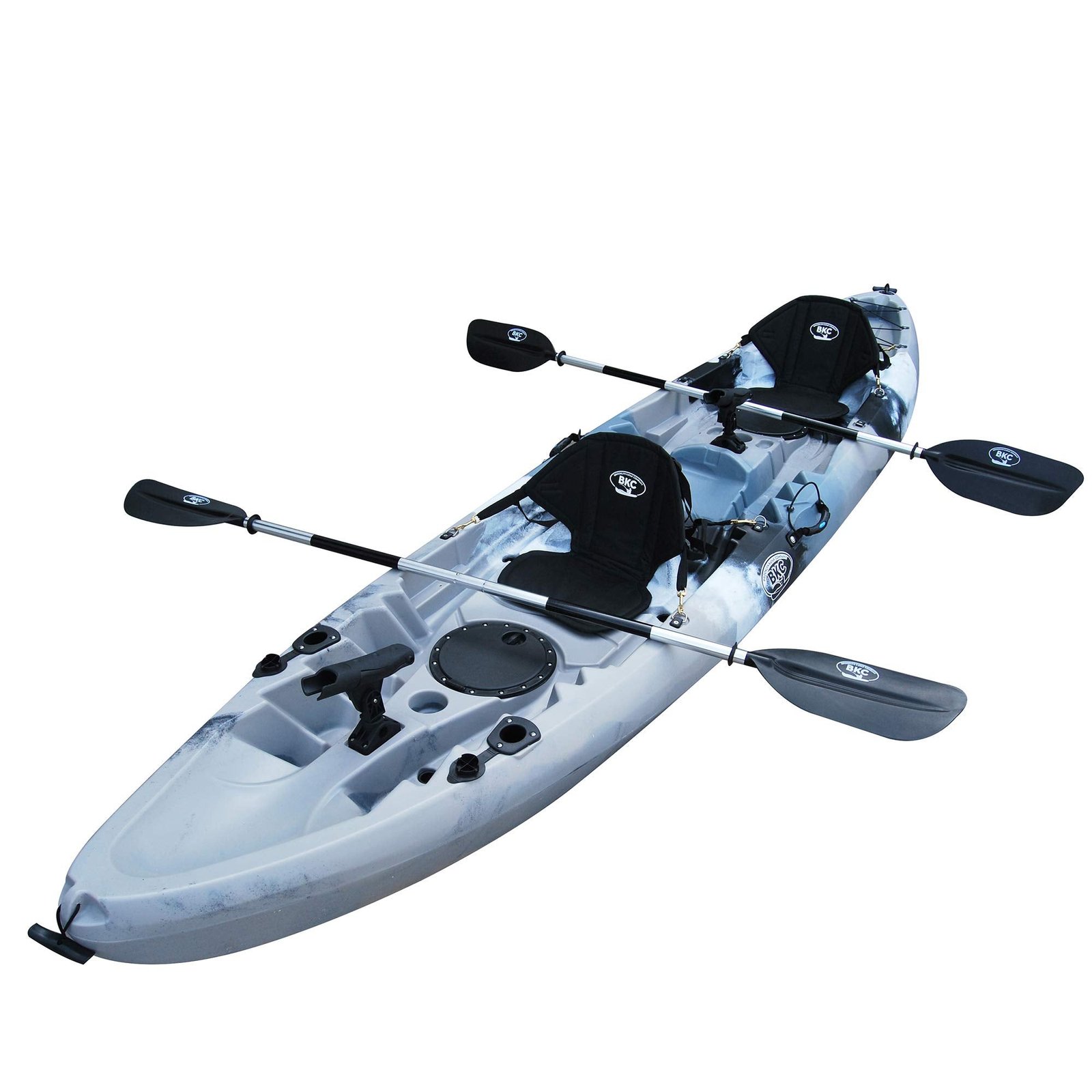 BKC Brooklyn 12.5 Tandem 12′ 8″ Sit-On-Top Fishing Kayak – 2-3 Person with Padded Seats & Paddles Included - Image 2