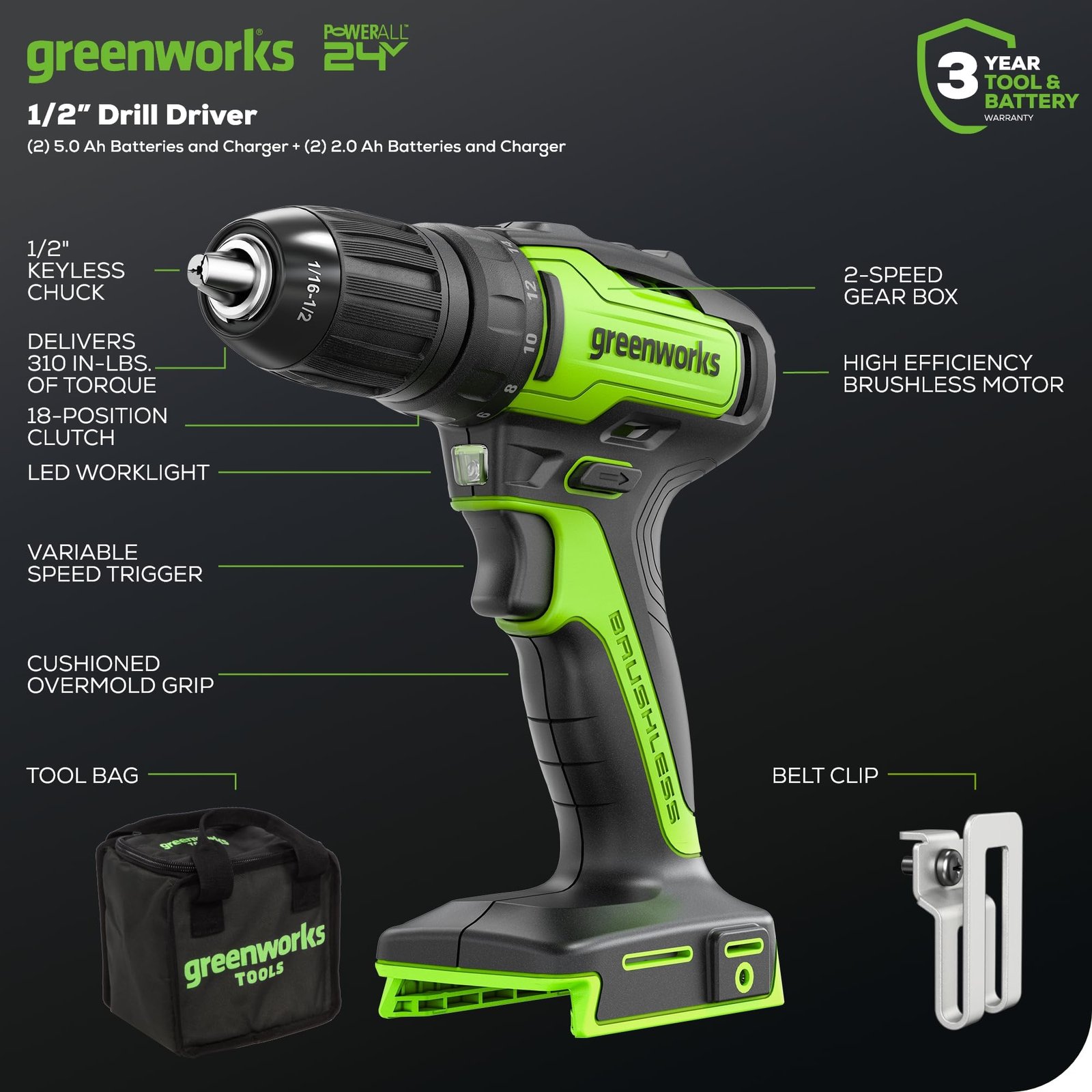 Greenworks 48V Brushless Cordless Push Lawn Mower – 17″ (43 cm) Deck, Dual 4.0 Ah Batteries & Rapid Charger, 45 Min Runtime - Image 15