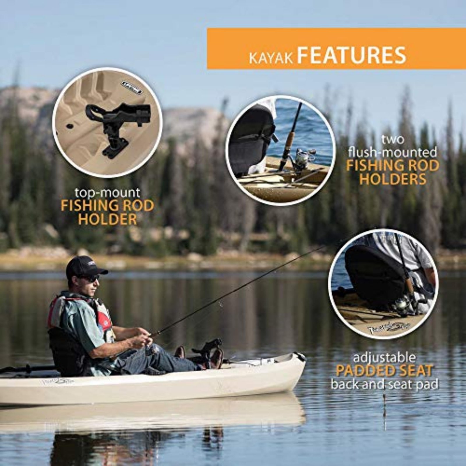 Lifetime Tamarack Angler 100 10′ Sit-On-Top Fishing Kayak – Stable HDPE Hull, Adjustable Seat & Rod Holders - Image 11