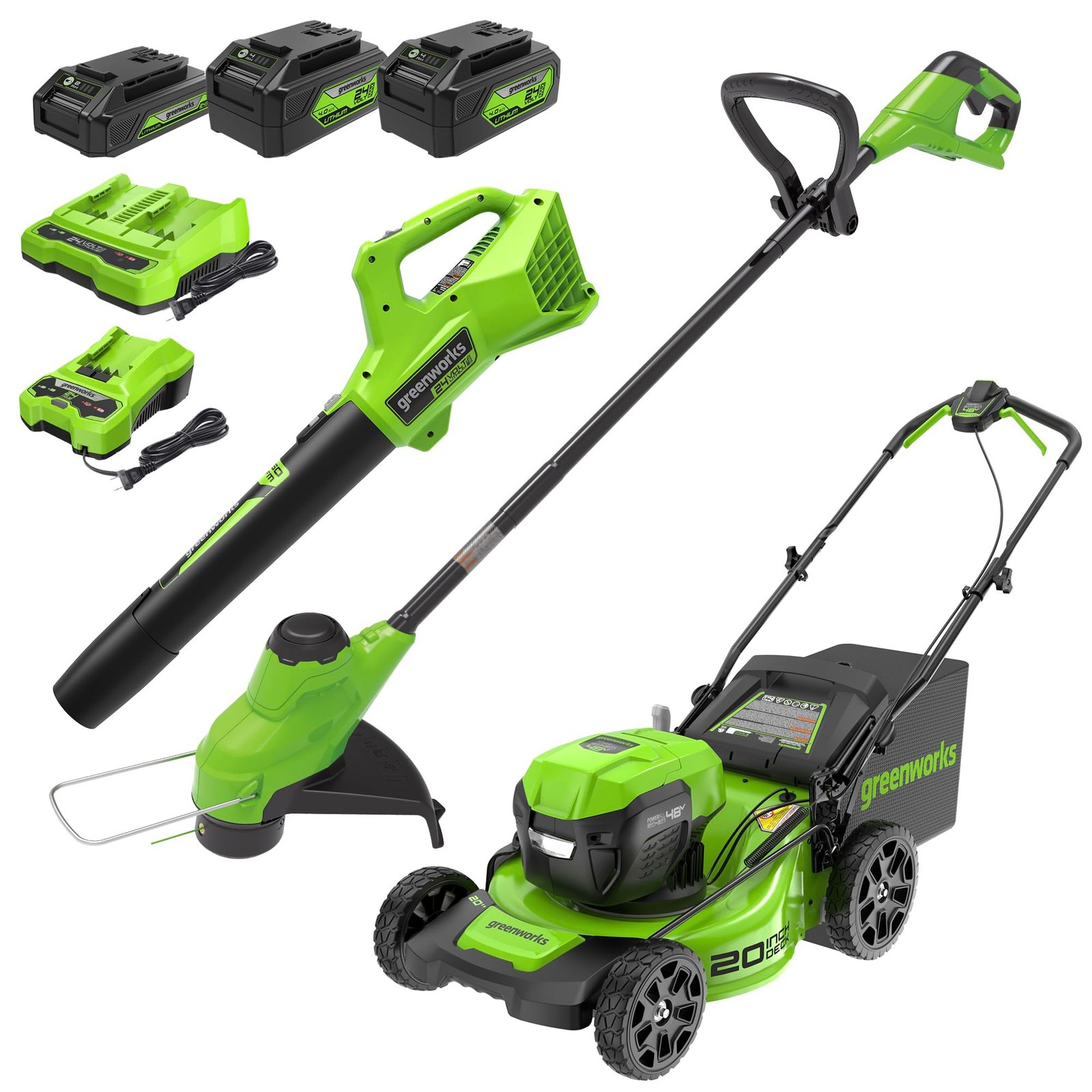 Greenworks 48V Brushless Cordless Push Lawn Mower – 17″ (43 cm) Deck, Dual 4.0 Ah Batteries & Rapid Charger, 45 Min Runtime - Image 8