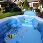 StarOcean 126" x 75" x 25" (320cm x 190cm x 64cm) Inflatable Pool with Canopy for Adults & Kids – Thick 0.6mm PVC, Built-in Seats, Backrests, and Ocean Print – Large Rectangular Blow-Up Family Pool for Backyard photo review