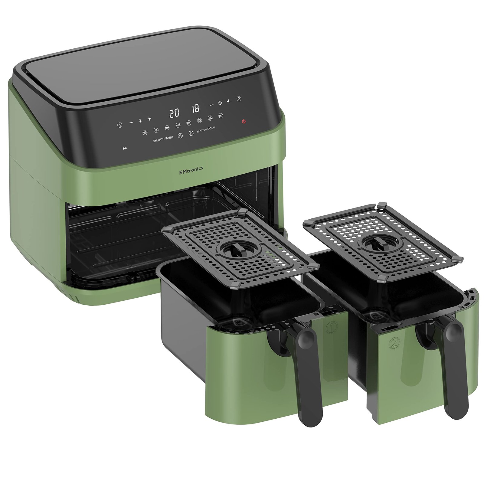 EMtronics EMAFDD9LSL Dual Air Fryer 9L - Double XL Basket, 8 Cooking Presets, 99-Min Timer, Stainless Steel, Oil-Free Healthy Cooking - Image 41