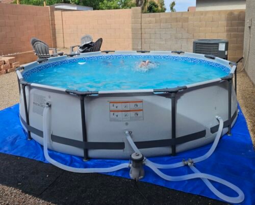 Bestway Steel Pro MAX 12ft (3.66m) x 30in (76cm) Round Above Ground Swimming Pool Set with Filter Pump – 6,473L Capacity – Durable Metal Frame Family Outdoor Pool – Gray photo review