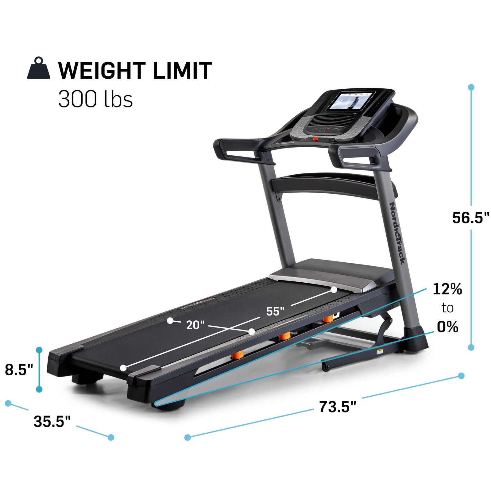 NordicTrack T 6.5 S Smart Treadmill – iFIT-Powered Personal Trainer, 0–10 MPH, 10% Incline, FlexSelect Cushioning (Black) - Image 30