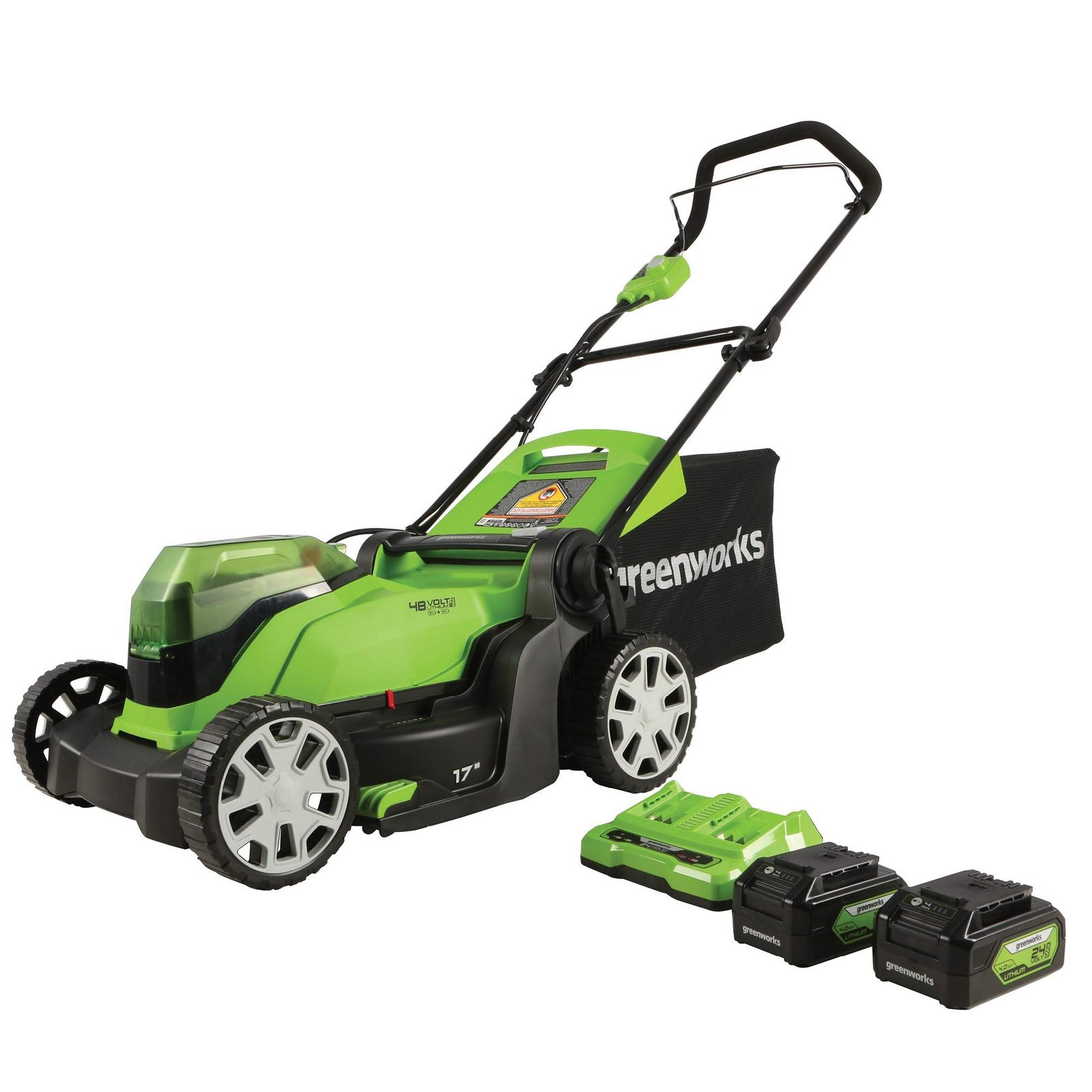 Greenworks 48V Brushless Cordless Push Lawn Mower – 17″ (43 cm) Deck, Dual 4.0 Ah Batteries & Rapid Charger, 45 Min Runtime - Image 7