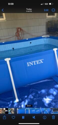 Intex 9.8ft x 6.6ft x 29.5in (300cm x 201cm x 75cm) Rectangular Above Ground Pool with Metal Frame & Flow Control Valve – Easy Setup Family Backyard Pool – 4,500L Capacity – Blue photo review