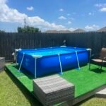 Intex 9.8ft x 6.6ft x 29.5in (300cm x 201cm x 75cm) Rectangular Above Ground Pool with Metal Frame & Flow Control Valve – Easy Setup Family Backyard Pool – 4,500L Capacity – Blue photo review