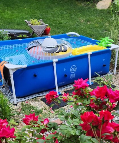 Intex 9.8ft x 6.6ft x 29.5in (300cm x 201cm x 75cm) Rectangular Above Ground Pool with Metal Frame & Flow Control Valve – Easy Setup Family Backyard Pool – 4,500L Capacity – Blue photo review