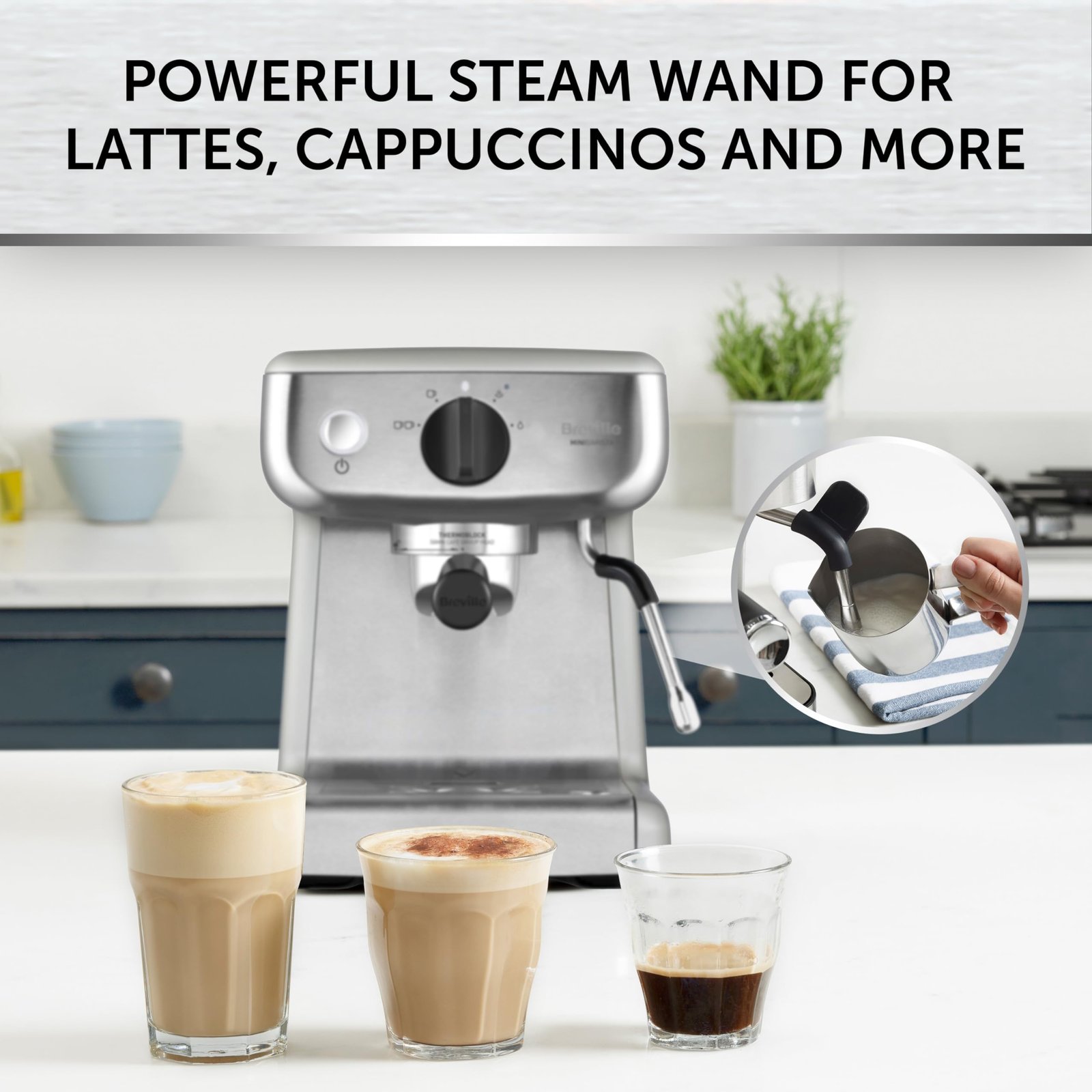 Breville Barista Max Espresso Machine – Integrated Bean Grinder, Milk Frother, 15 Bar Pump, 2.8L Tank, Stainless Steel Espresso, Latte & Cappuccino Maker - Image 14