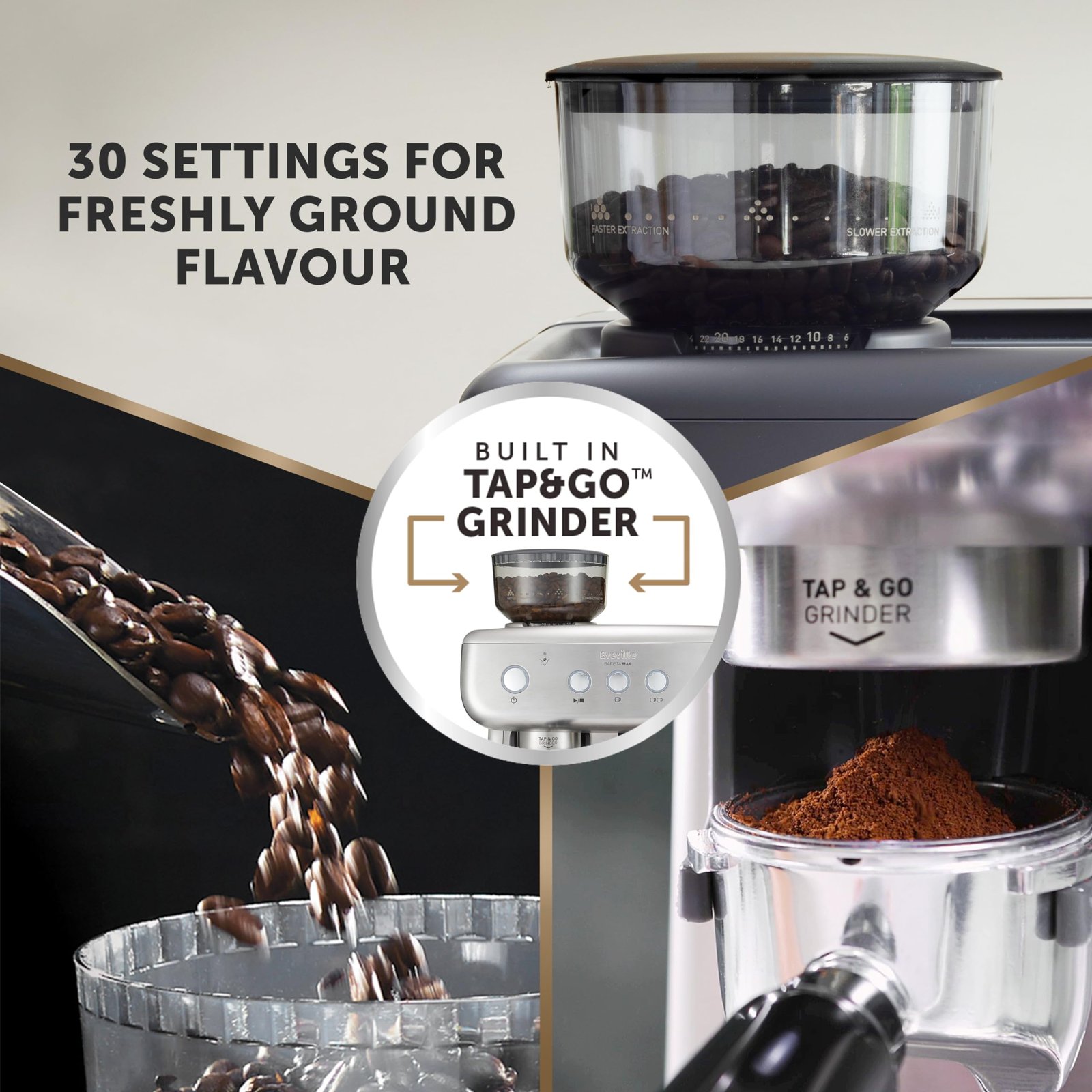 Breville Barista Max Espresso Machine – Integrated Bean Grinder, Milk Frother, 15 Bar Pump, 2.8L Tank, Stainless Steel Espresso, Latte & Cappuccino Maker - Image 24